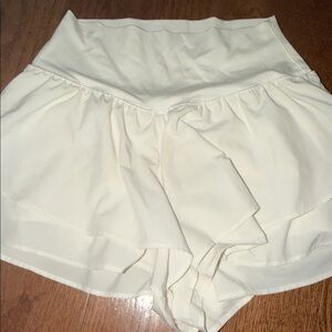 Chic High Waist Cream Women's Shorts